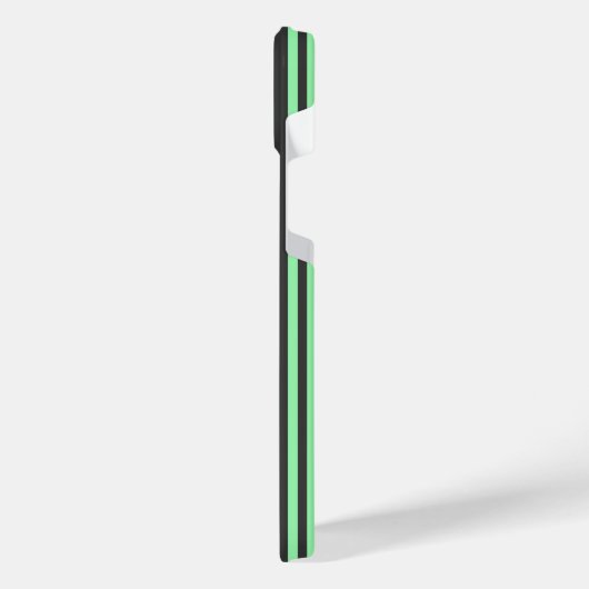 Groen en houtskool met vijf strepen iPhone hoesje (Linkerkant)