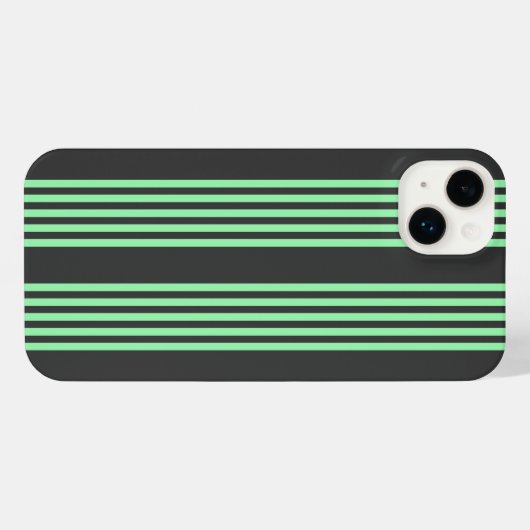 Groen en houtskool met vijf strepen iPhone hoesje (Achterkant horizontaal)