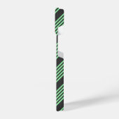 Groen en houtskool met vijf strepen iPhone hoesje (Linkerkant)