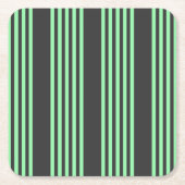 Groen en houtskool met vijf strepen kartonnen onderzetters (Voorkant)