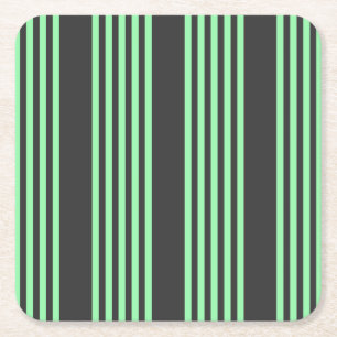 Groen en houtskool met vijf strepen kartonnen onderzetters