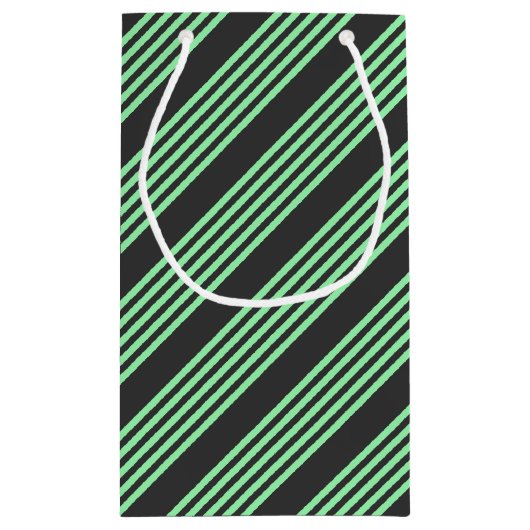 Groen en houtskool met vijf strepen klein cadeauzakje (Achterkant)