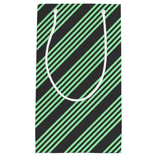 Groen en houtskool met vijf strepen klein cadeauzakje (Voorkant)