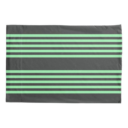 Groen en houtskool met vijf strepen kussensloop (Achterkant)