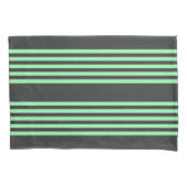 Groen en houtskool met vijf strepen kussensloop (Voorkant)