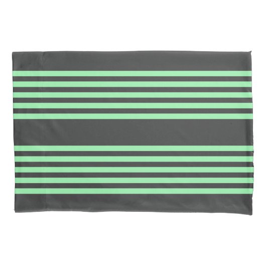 Groen en houtskool met vijf strepen kussensloop (Voorkant)