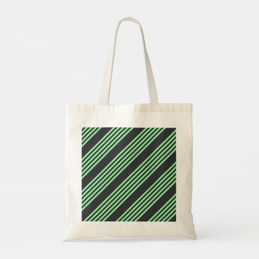 Groen en houtskool met vijf strepen tote bag (Achterkant)