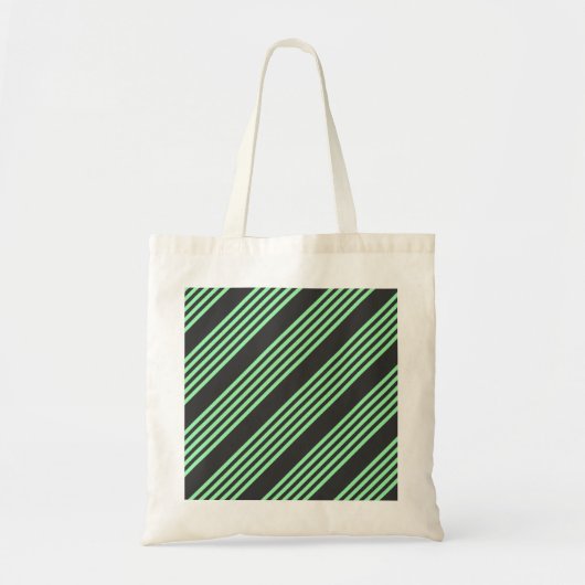 Groen en houtskool met vijf strepen tote bag (Voorkant)