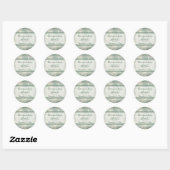 Groen en Ivory Floral Envelope Seal Ronde Sticker (Vel)