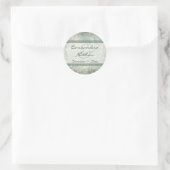 Groen en Ivory Floral Envelope Seal Ronde Sticker (Tas)