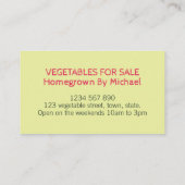 Groen en karton plantgoed visitekaartje (Achterkant)