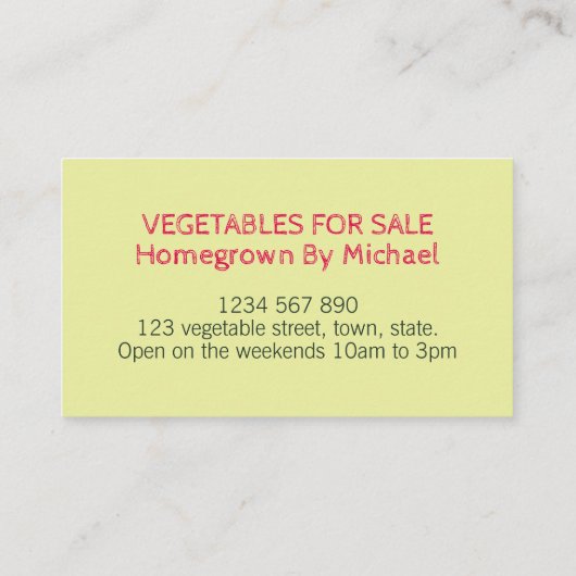 Groen en karton plantgoed visitekaartje (Achterkant)