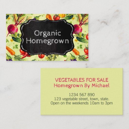 Groen en karton plantgoed visitekaartje (Voorkant / Achterkant)