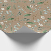 Groen en Katoen Feestdagen Inpakpapier (Hoek)