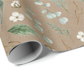 Groen en Katoen Feestdagen Inpakpapier (Rol Hoek)