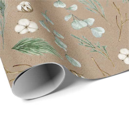 Groen en Katoen Feestdagen Inpakpapier (Rol Hoek)