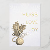 Groen en Kerstbal Waterverf Kunst Folie Feestdagenkaart (Voorkant)