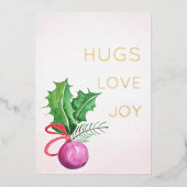 Groen en Kerstbal Waterverf Kunst Folie Feestdagenkaart (Voorkant)