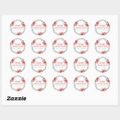 Groen en kerstster Kerstkrans Ronde Sticker (Vel)