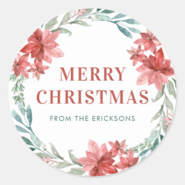 Groen en kerstster krans Kerstmis Ronde Sticker