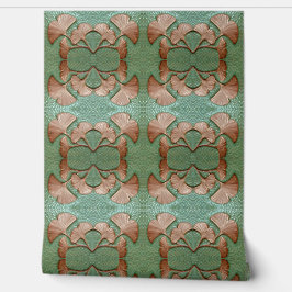 Groen en koper Gingko 2' x 4' Behang