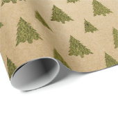 Groen en Kracht Retro Kerstmis Cadeaupapier (Rol Hoek)