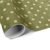 Groen en Kraft Retro Kerstmis Cadeaupapier (Rol Hoek)