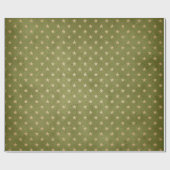 Groen en Kraft Retro Kerstmis Cadeaupapier (Vlak)