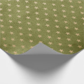 Groen en Kraft Retro Kerstmis Cadeaupapier (Hoek)