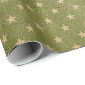 Groen en Kraft Retro Kerstmis Cadeaupapier (Rol Hoek)