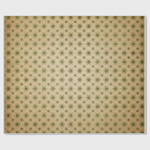 Groen en Kraft Retro Kerstmis Cadeaupapier (Vlak)