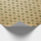 Groen en Kraft Retro Kerstmis Cadeaupapier (Hoek)