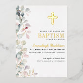 Groen en Kruis Fotodoop Folie Uitnodiging (Voorkant)