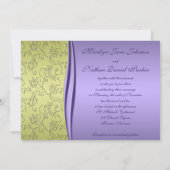 Groen en Lavendel Bloemen Huwelijksuitnodiging Kaart (Achterkant)