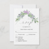 groen en lavendel RSVP-kaart Kaart (Voorkant)