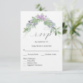 groen en lavendel RSVP-kaart Kaart (Staand voorkant)