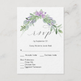 groen en lavendel RSVP-kaart Kaart