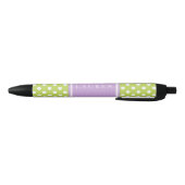 Groen en lavender Polka Dots Pattern Zwarte Inkt Pen (Bodem)