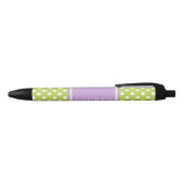 Groen en lavender Polka Dots Pattern Zwarte Inkt Pen (Bovenkant)