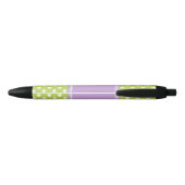 Groen en lavender Polka Dots Pattern Zwarte Inkt Pen (Achterkant)