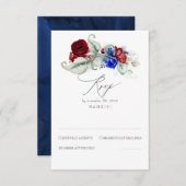 Groen en Levendige Bloemen Boheemse Bruiloft RSVP (Voorkant / Achterkant)