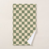 Groen en licht beige dambord bad handdoek (Handdoek)