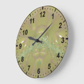 Groen en licht beige fractal ~ grote klok (Hoek)