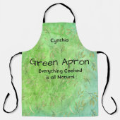 Groen en lichtblauw met bladeren schort (Voorkant)