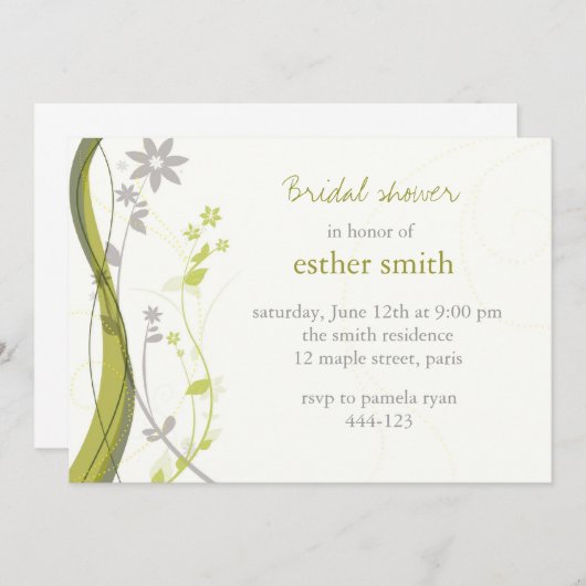 Groen en lichtgrijs bloemkool kaart (Voorkant / Achterkant)