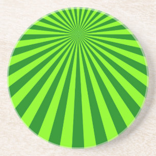 Groen en Limoen Funky Striped Abstract Art Onderze Zandsteen Onderzetter