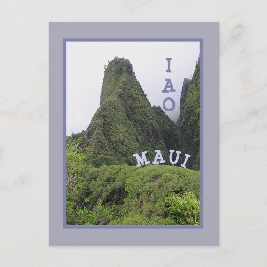 GROEN EN LUSH MAUI'S IAO VALLEY BRIEFKAART (Voorkant)
