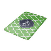 Groen en Marine Marokkaans Quatrefoil Monogram Badmat (Gekanteld)