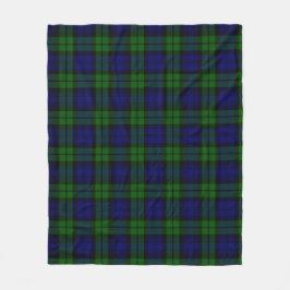 Groen en marine Tartan Fleece Deken