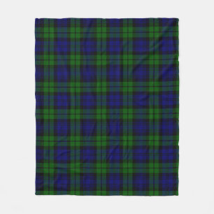 Groen en marine Tartan Fleece Deken